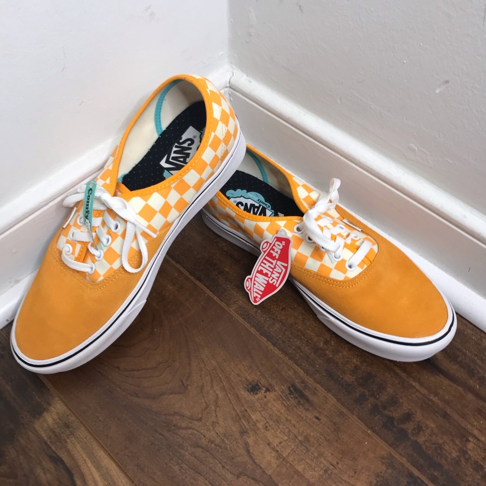 NWT Vans "Authentic" Yellow/White Checker Shoes